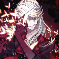 This is a pixiv picture whose title is 赤服の人物.