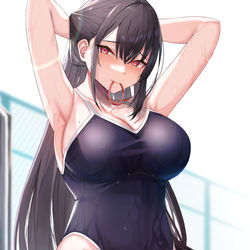 This is a pixiv picture whose title is スク水.