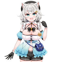 This is a pixiv picture whose title is 【Vtuber】ダヴィ・アートマン／猫耳夏服ver.