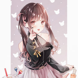 This is a pixiv picture whose title is 🖤🎀.