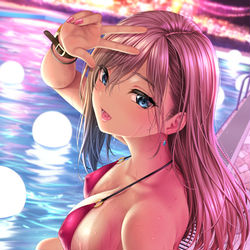 This is a pixiv picture whose title is ナイトプールJKさん.