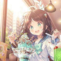 This is a pixiv picture whose title is チョコミントパフェ.