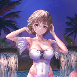 This is a pixiv picture whose title is 夏夜.