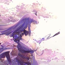 This is a pixiv picture whose title is 雷电将军.