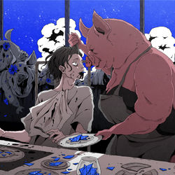 This is a pixiv picture whose title is 豚肉味のガラス.