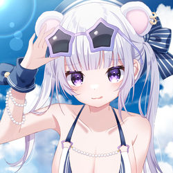 This is a pixiv picture whose title is ｢似合ってます？？💙💙｣.