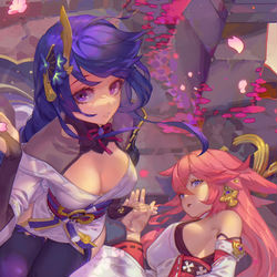 This is a pixiv picture whose title is 原神双子.