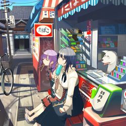 This is a pixiv picture whose title is 夏の路地裏.