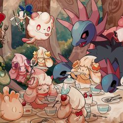 This is a pixiv picture whose title is お茶会.