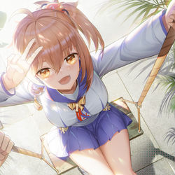 This is a pixiv picture whose title is 假如宵宫是“我”的青梅竹马.