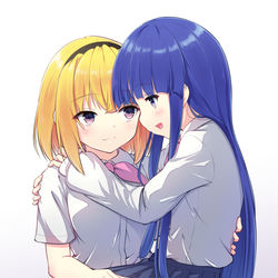 This is a pixiv picture whose title is ちょっとだけ距離感が近いさとりか.