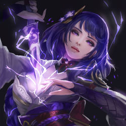 This is a pixiv picture whose title is 雷電将軍.