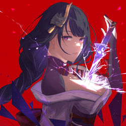 This is a pixiv picture whose title is 雷電將軍.