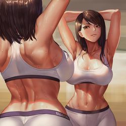 This is a pixiv picture whose title is Commission: 運動後の楽しみ.
