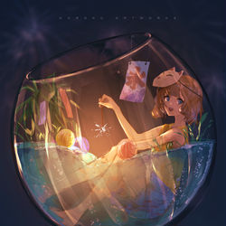 This is a pixiv picture whose title is 『なつのおわり』.