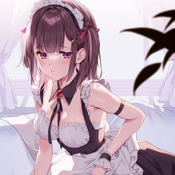 This is a pixiv picture whose title is おねがいされたら断れないメイドちゃん♡.