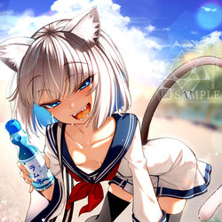 This is a pixiv picture whose title is あっついね(skeb).