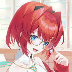 This is a pixiv picture whose title is アンジュと眼鏡.