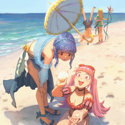 This is a pixiv picture whose title is Collecting Seashells.
