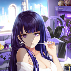 This is a pixiv picture whose title is 雷電影.