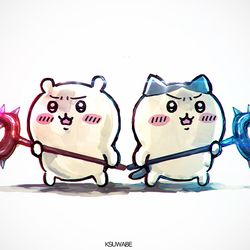This is a pixiv picture whose title is ちいかわ＆ハチワレ.