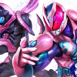 This is a pixiv picture whose title is 仮面ライダーリバイス.