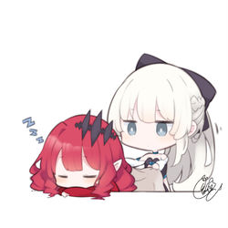 This is a pixiv picture whose title is モルガンとうたた寝してるバーヴァン・シー.
