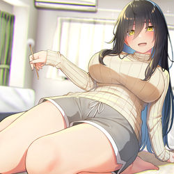 This is a pixiv picture whose title is 家ではだらしないねーちゃん.