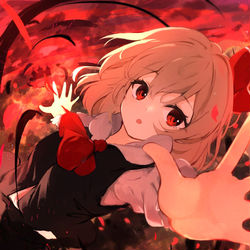 This is a pixiv picture whose title is 「目の前が取って食べれる人類？｣.