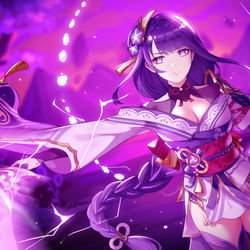 This is a pixiv picture whose title is 雷電将軍.