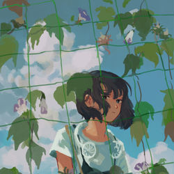 This is a pixiv picture whose title is 盛夏は過ぎて.