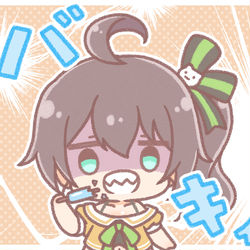This is a pixiv picture whose title is まつりちゃんと棒アイス.
