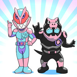 This is a pixiv picture whose title is 仮面ライダーりばいす！.