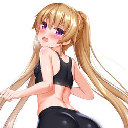 This is a pixiv picture whose title is お尻揺らしながらジョギングするスパッツ真白ちゃん.