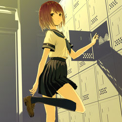 This is a pixiv picture whose title is 下駄箱.