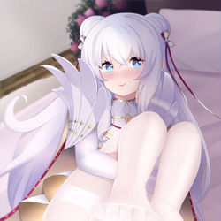 This is a pixiv picture whose title is 碧蓝航线-恶毒（白丝）.