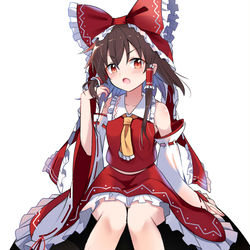 This is a pixiv picture whose title is おすわり霊夢さん.