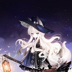 This is a pixiv picture whose title is 蛍光の魔法使.