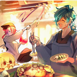 This is a pixiv picture whose title is 🍙ฅ(=･▽･=)ฅ🍙.