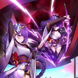 This is a pixiv picture whose title is 雷电将军.