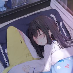 This is a pixiv picture whose title is サメと女の子。.