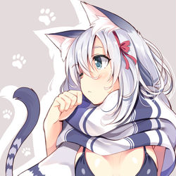 This is a pixiv picture whose title is 猫の子.