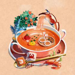 This is a pixiv picture whose title is スープカップバス.