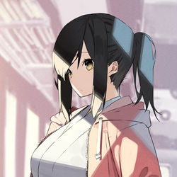 This is a pixiv picture whose title is 袴パーカー.