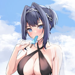 This is a pixiv picture whose title is Summer Kronii.