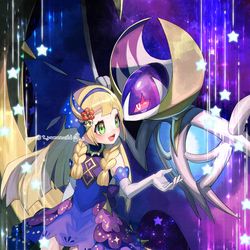 This is a pixiv picture whose title is ポケモンマスターズ　リーリエ（21アニバーサリー）.