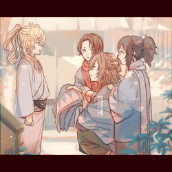This is a pixiv picture whose title is 【薄桜鬼×刀剣乱舞】もう一つの物語.