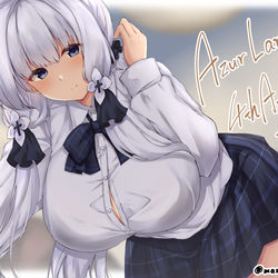 This is a pixiv picture whose title is 【アズレン】学生制服【イラストリアス】.