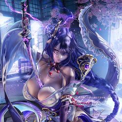 This is a pixiv picture whose title is Baal. Raiden Shogun . 雷电将军.