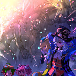 This is a pixiv picture whose title is 小さい遊矢と柚子とアメイズメント.